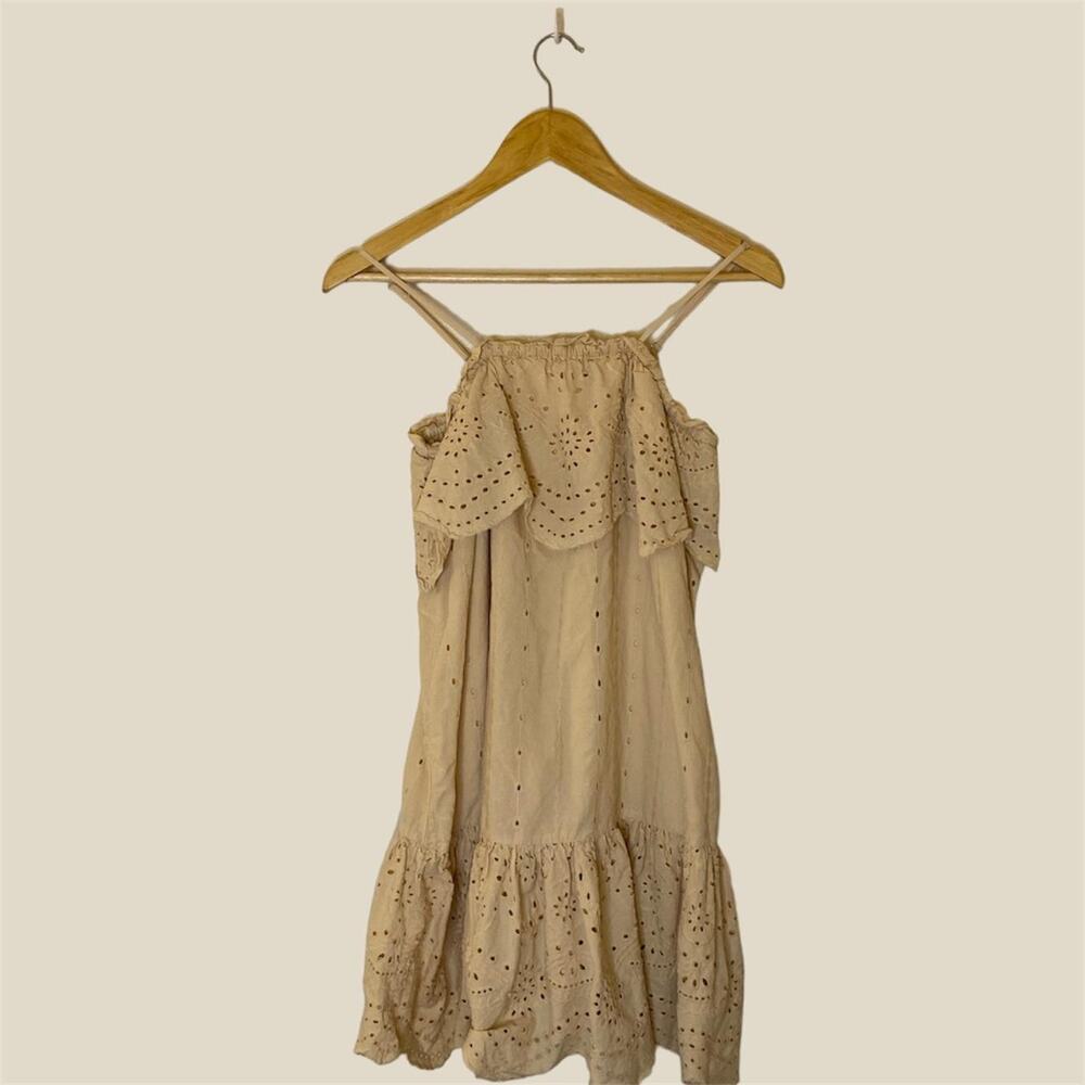 Moon river tan eyelet dress